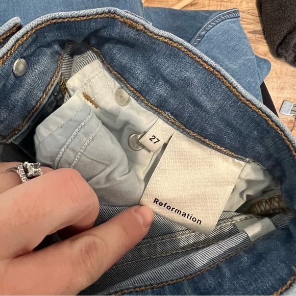 Reformation High Rise Skinny Jean True Blue Color - Picture 14 of 14